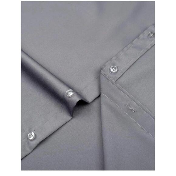 Men's Dress Shirts Solid Long Sleeve Stretch Wrinkle-Free Formal Shirt Busine... - Picture 4 of 12